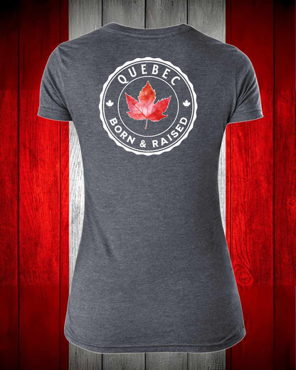 Quebec Born and Raised left chest and back Women's Stanfield's Tee