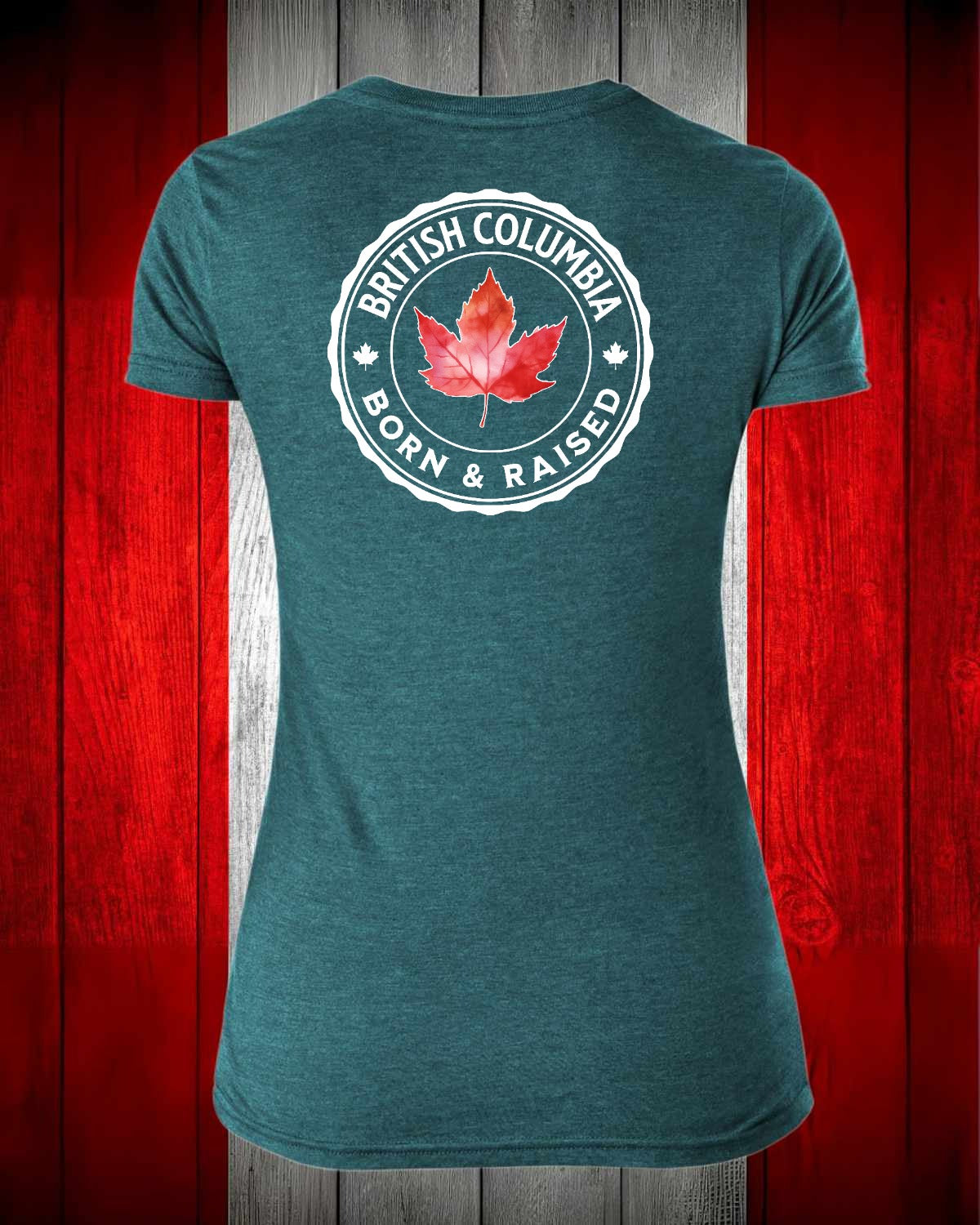 British Columbia Born and Raised left chest and back Women's Stanfield's Tee