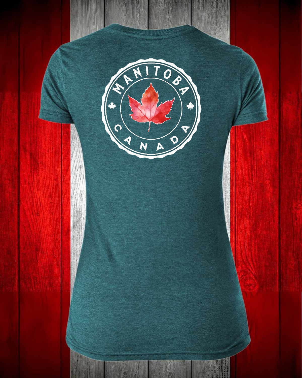 Manitoba Canada left chest and back Women's Stanfield's Tee