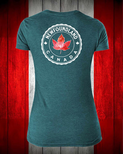 Newfoundland Canada left chest and back Women's Stanfield's Tee