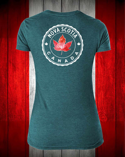 Nova Scotia Canada left chest and back Women's Stanfield's Tee