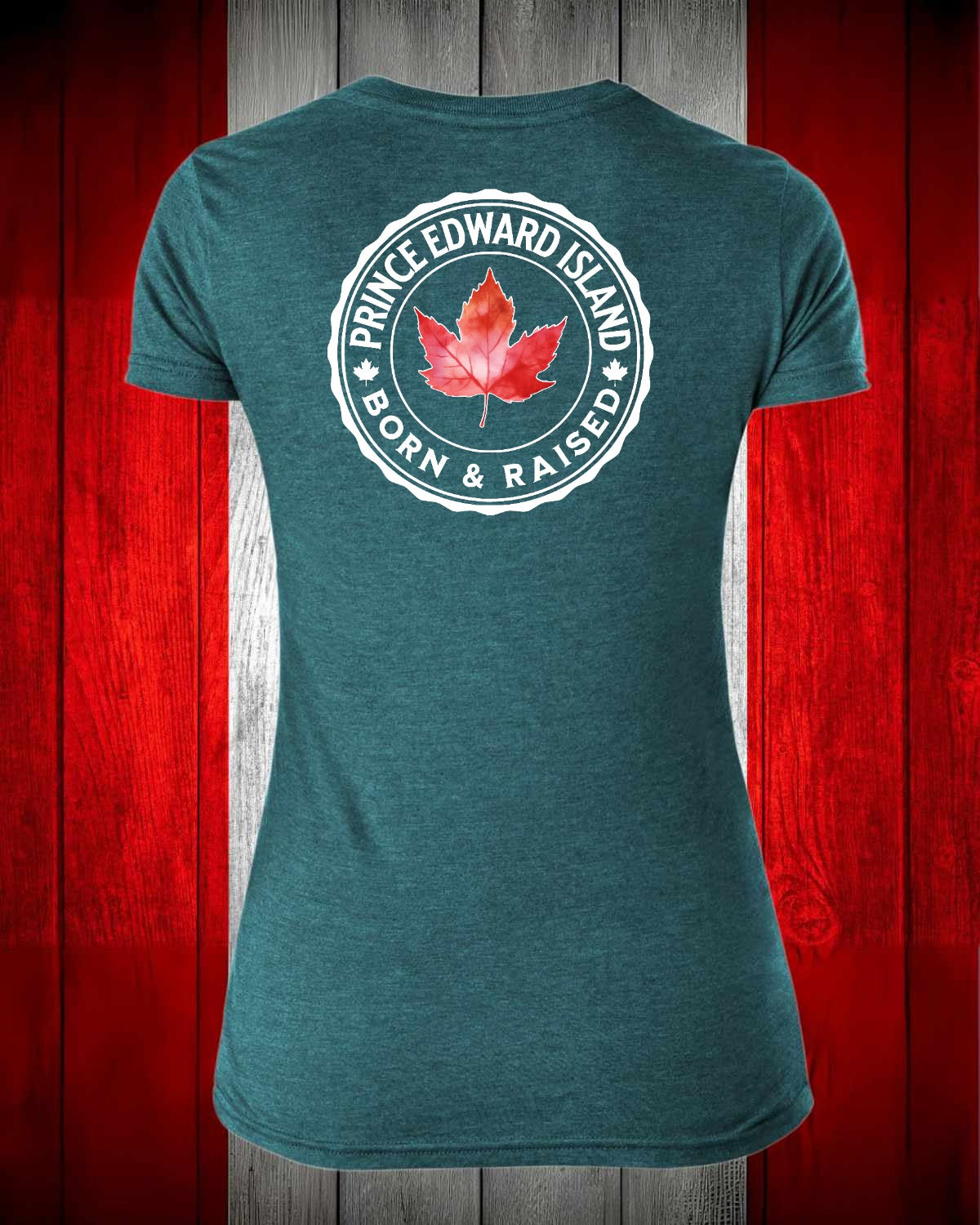 Prince Edward Island Born and Raised left chest and back Women's Stanfield's Tee