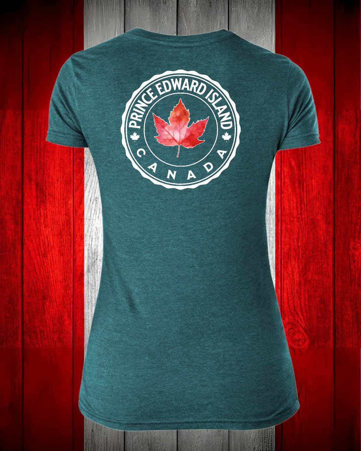 Prince Edward Island Canada left chest and back Women's Stanfield's Tee