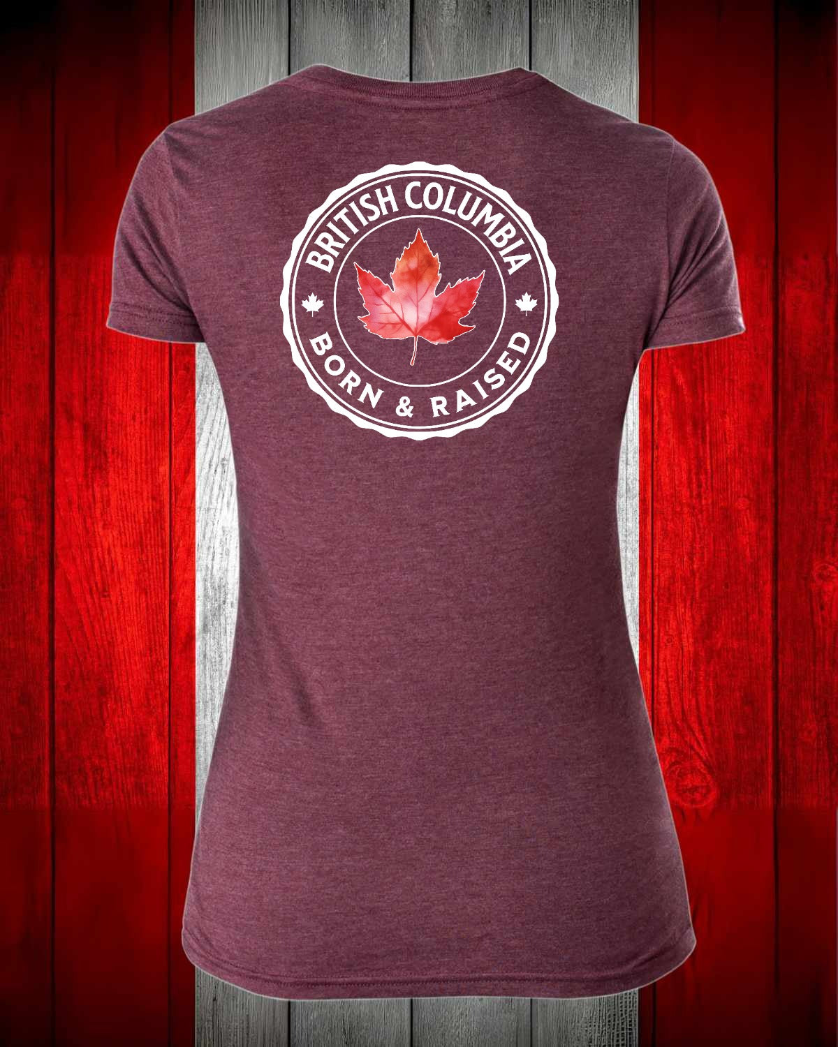British Columbia Born and Raised left chest and back Women's Stanfield's Tee