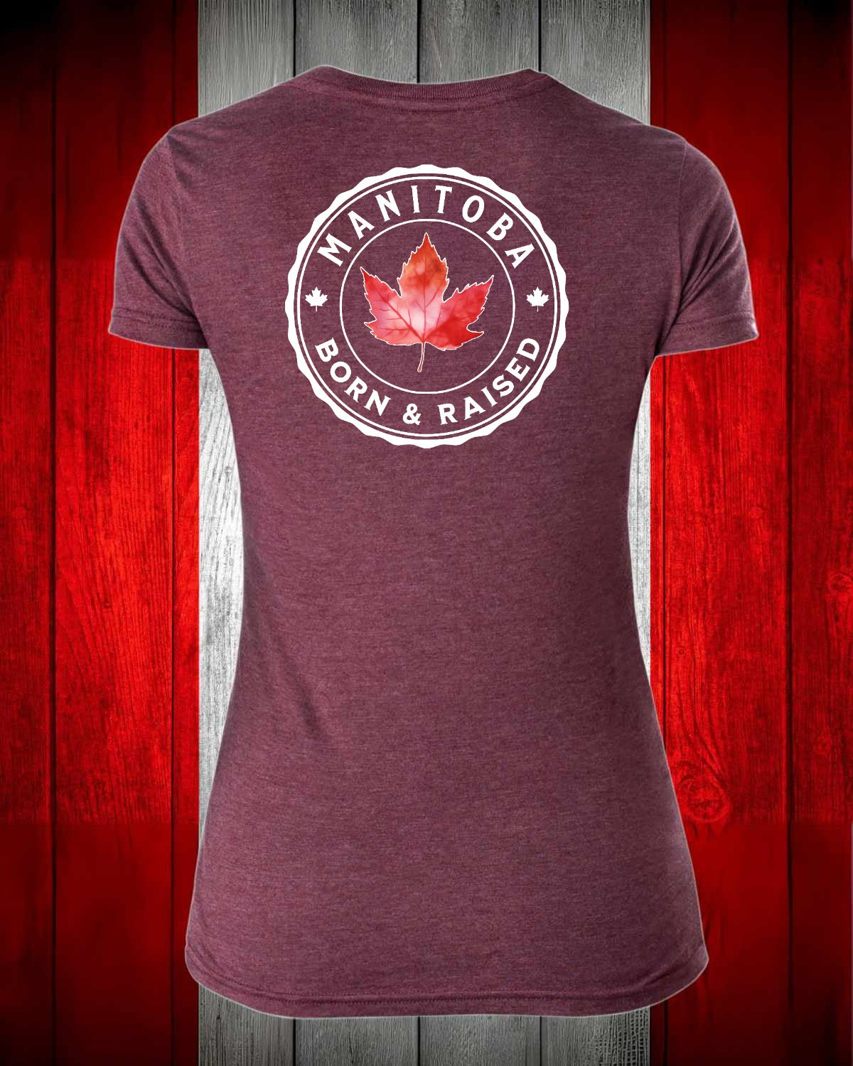 Manitoba Born and Raised left chest and back Women's Stanfield's Tee