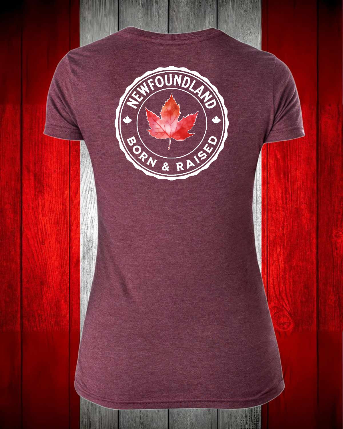 Newfoundland Born and Raised left chest and back Women's Stanfield's Tee