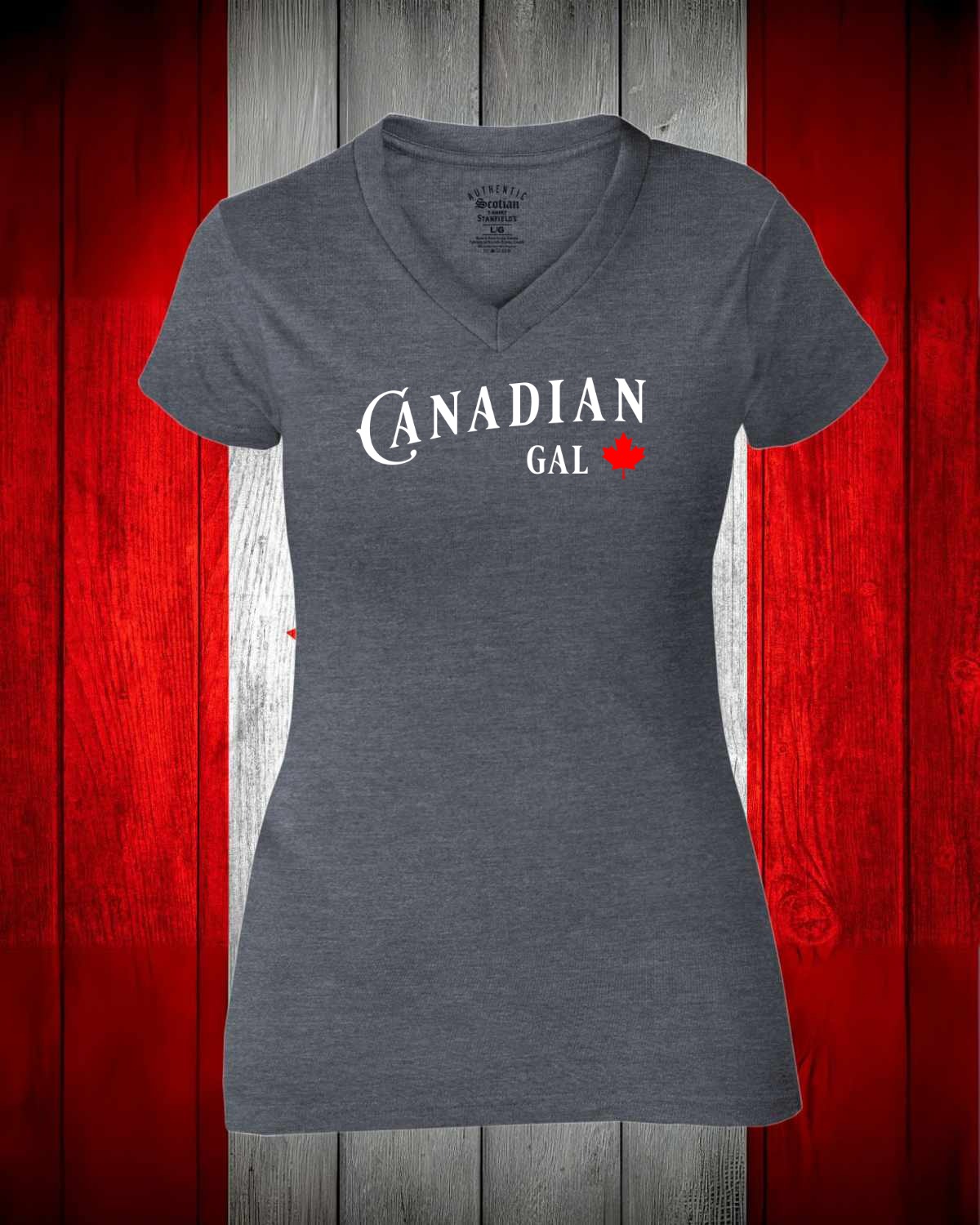 Canadian Gal Leaf Full Women's V-neck Stanfield's Tee