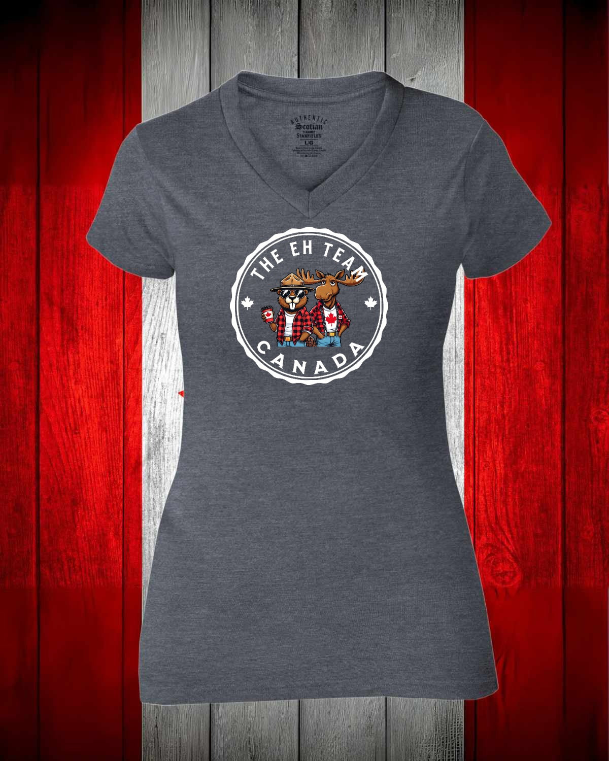 The Eh Team Full Women's V-neck Stanfield's Tee