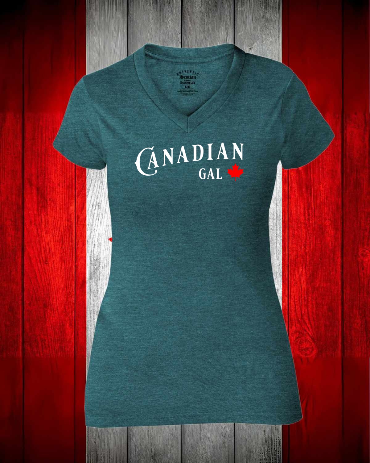 Canadian Gal Leaf Full Women's V-neck Stanfield's Tee