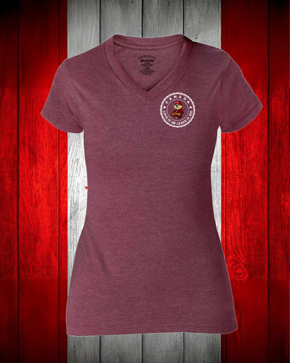 Canada Love it or Leave it eh! left chest and back Women's Stanfield's Tee