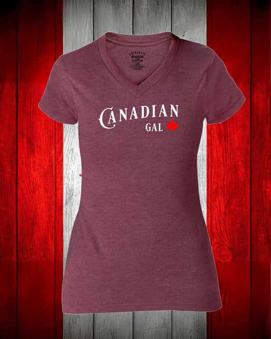 Canadian Gal Leaf Full Women's V-neck Stanfield's Tee