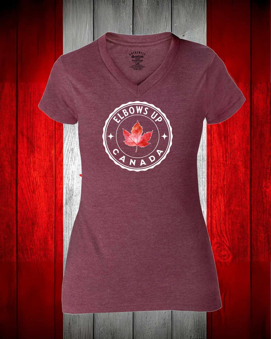 Elbows Up Leaf Full Women's V-neck Stanfield's Tee