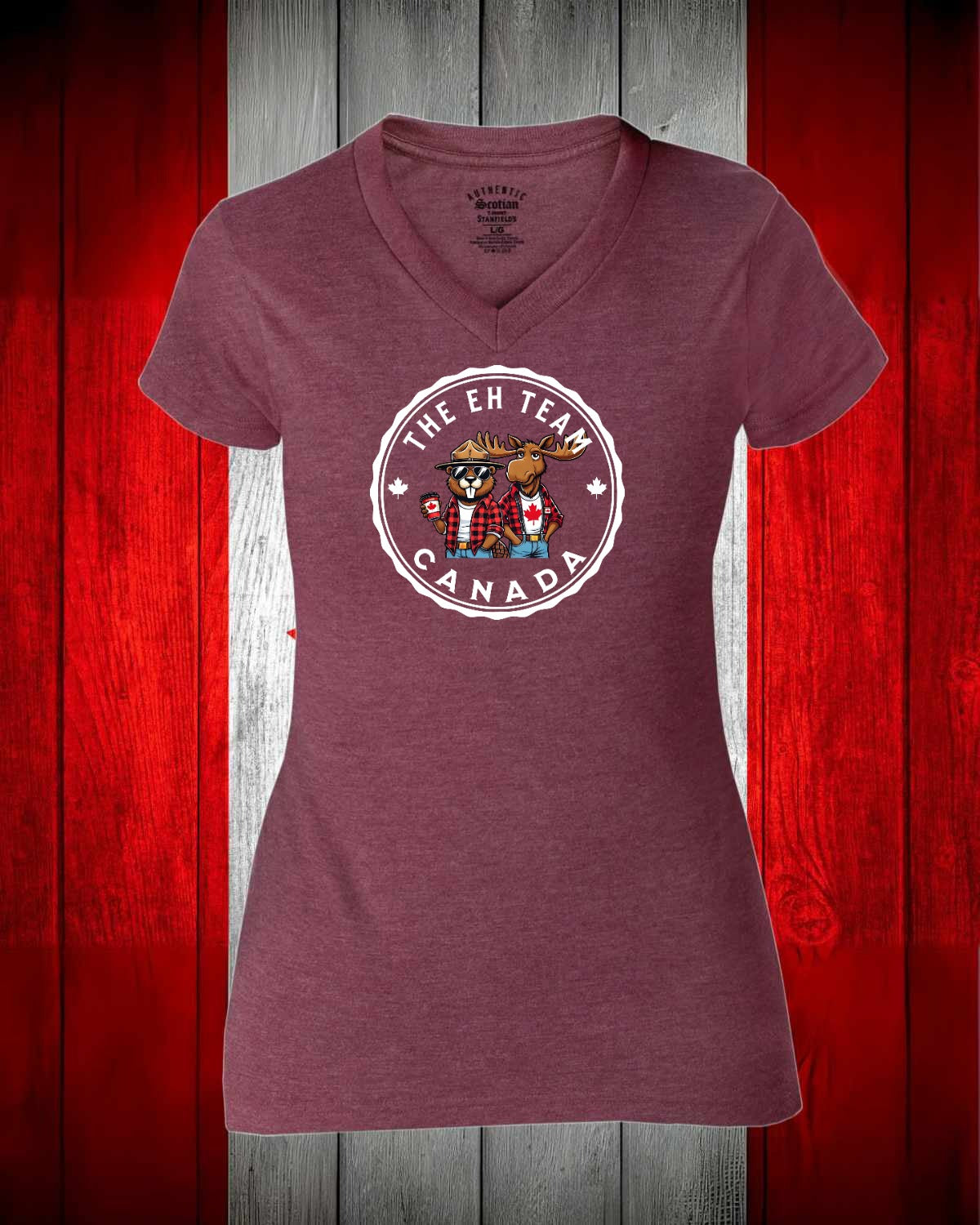 The Eh Team Full Women's V-neck Stanfield's Tee
