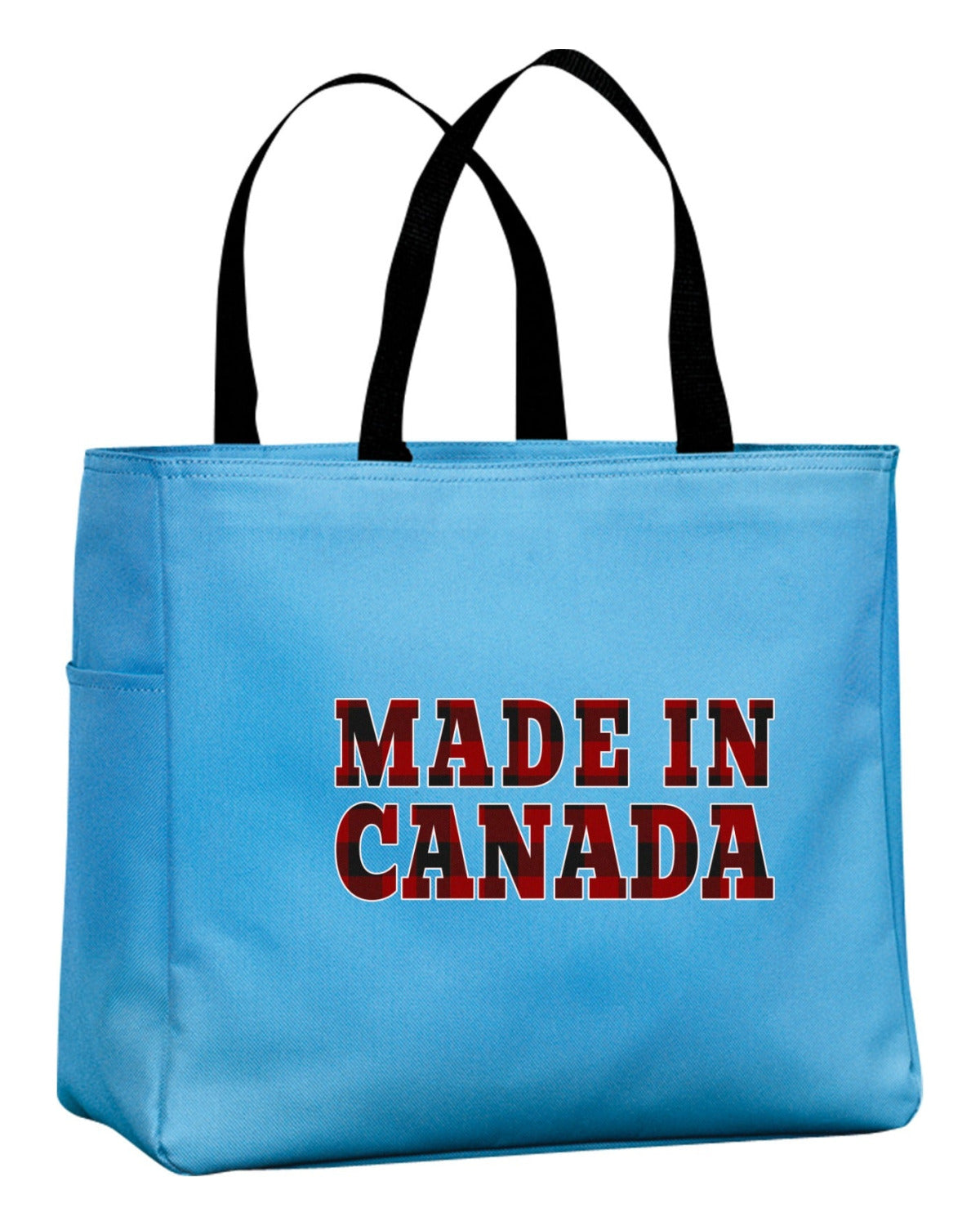 Made In Canada Plaid Background Tote Bag