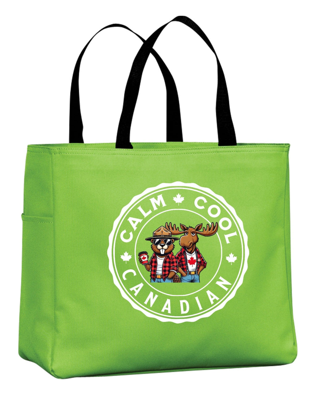 Calm Cool Canadian Moose and Beaver Tote Bag