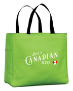 Just A Canadian Girl Heart Flag Tote Bag