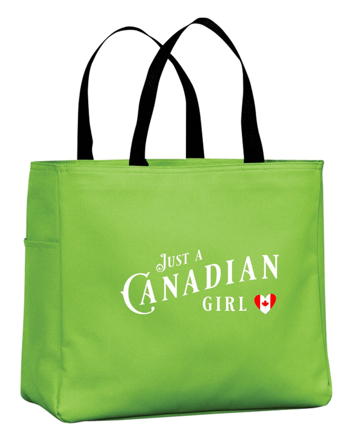 Just A Canadian Girl Heart Flag Tote Bag