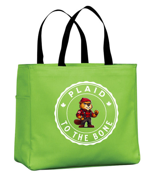Plaid To The Bone Beaver Tote Bag