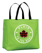 Plaid To The Bone Leaf Tote Bag
