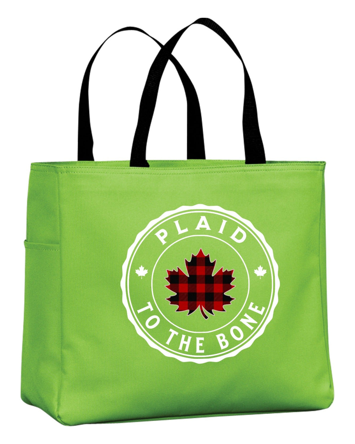Plaid To The Bone Leaf Tote Bag