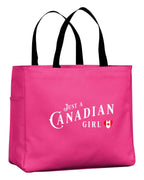 Just A Canadian Girl Heart Flag Tote Bag
