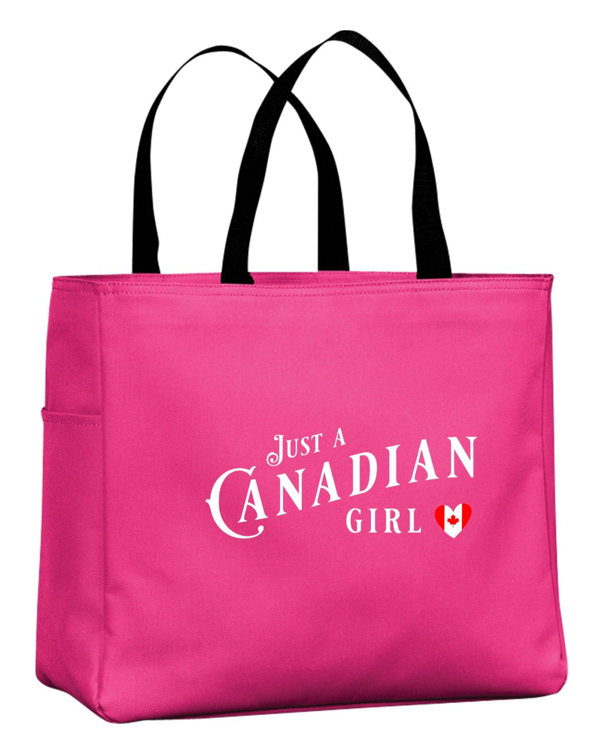 Just A Canadian Girl Heart Flag Tote Bag
