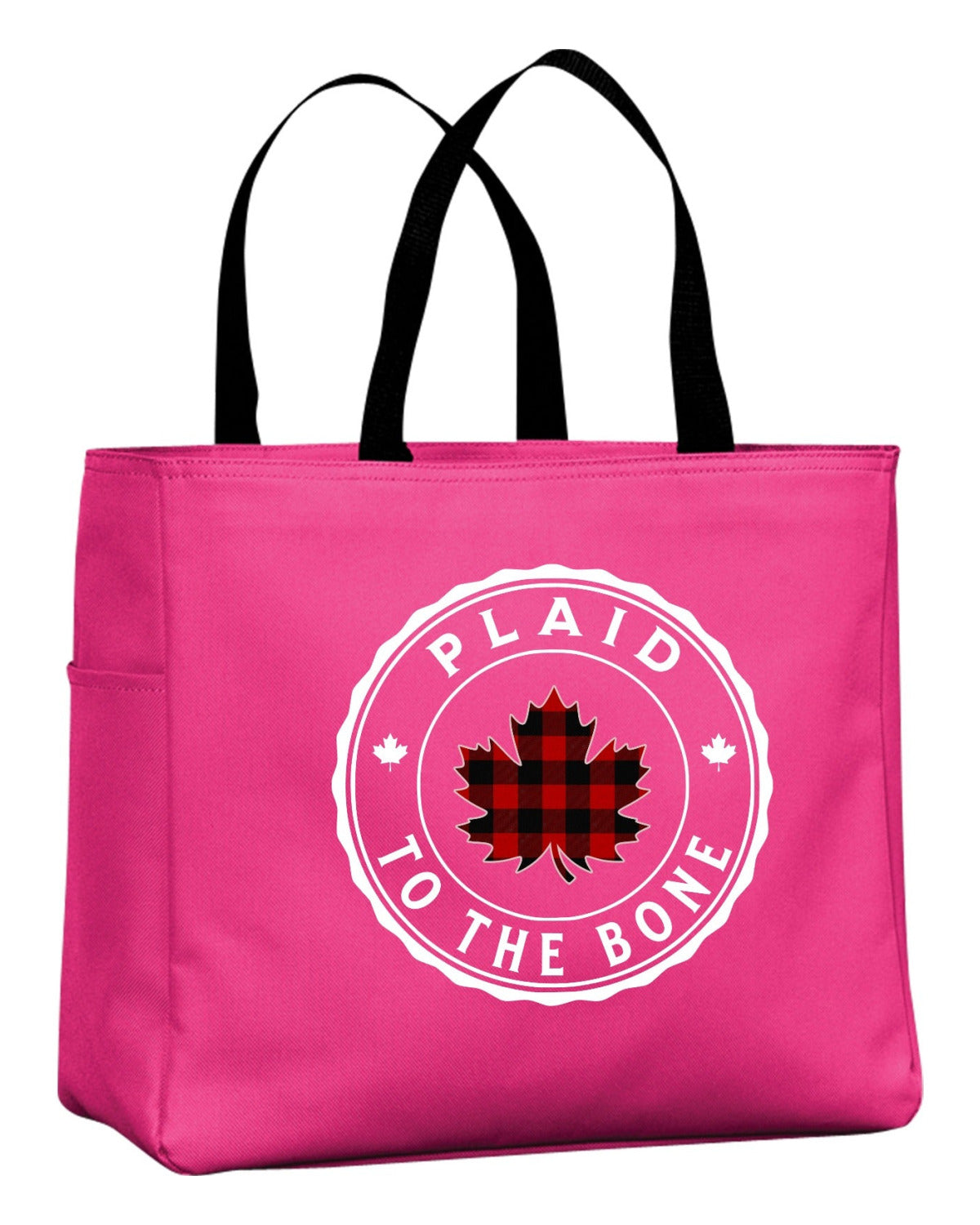 Plaid To The Bone Leaf Tote Bag