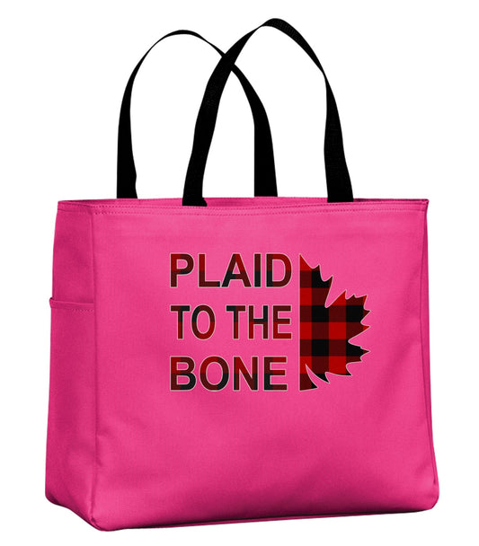 Plaid To The Bone Stacked Tote Bag