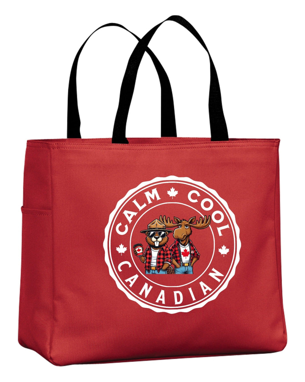 Calm Cool Canadian Moose and Beaver Tote Bag