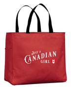 Just A Canadian Girl Heart Flag Tote Bag