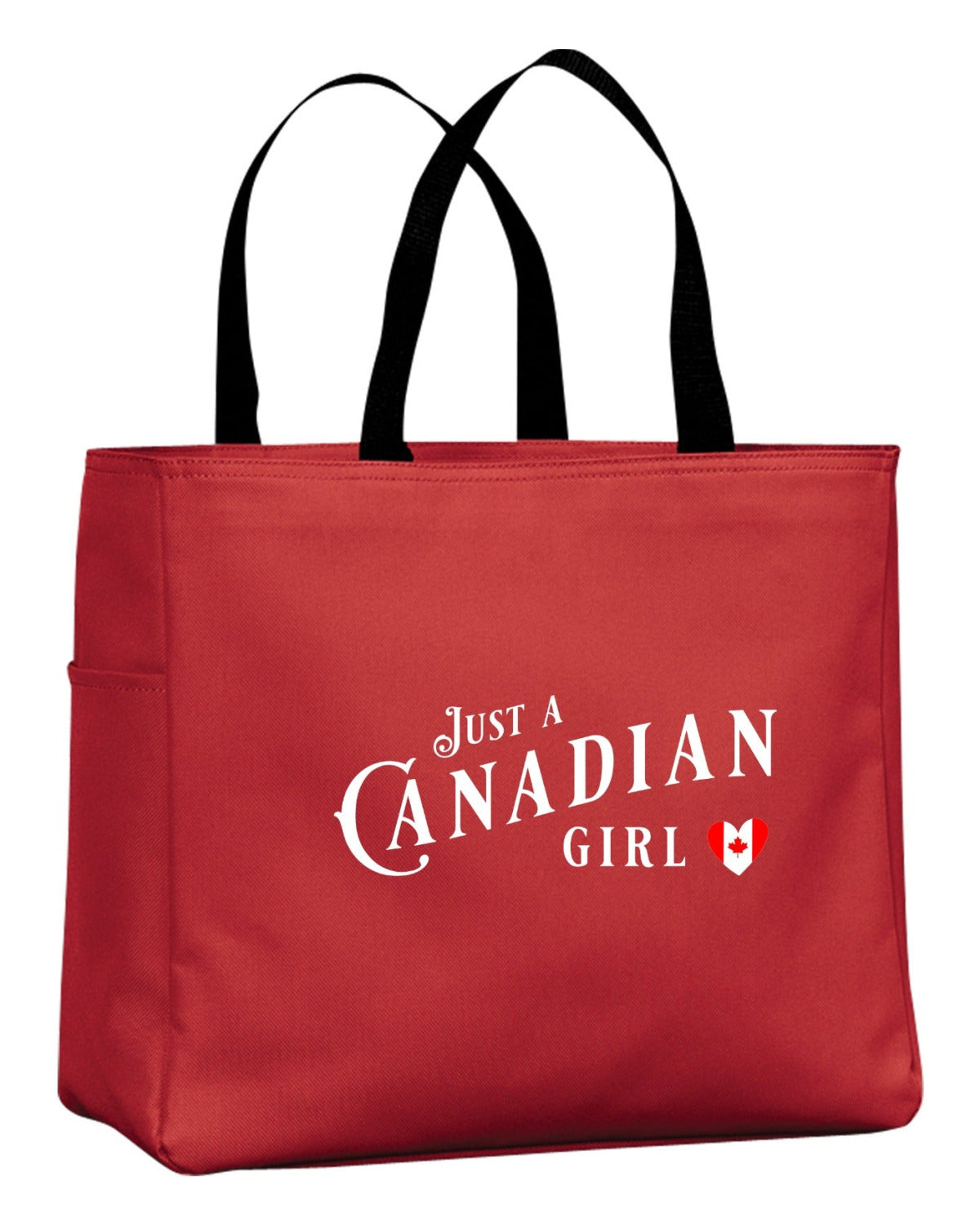 Just A Canadian Girl Heart Flag Tote Bag
