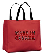 Made In Canada Plaid Background Tote Bag