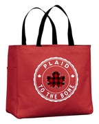 Plaid To The Bone Leaf Tote Bag