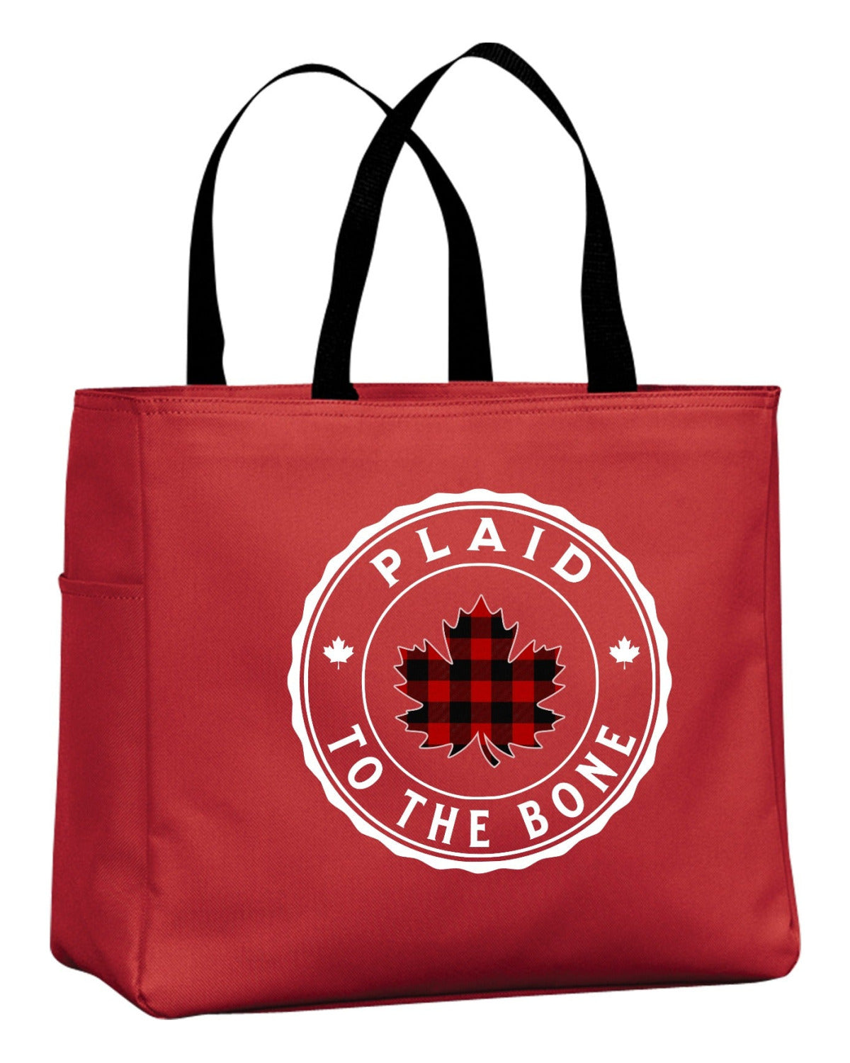 Plaid To The Bone Leaf Tote Bag