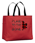 Plaid To The Bone Stacked Tote Bag