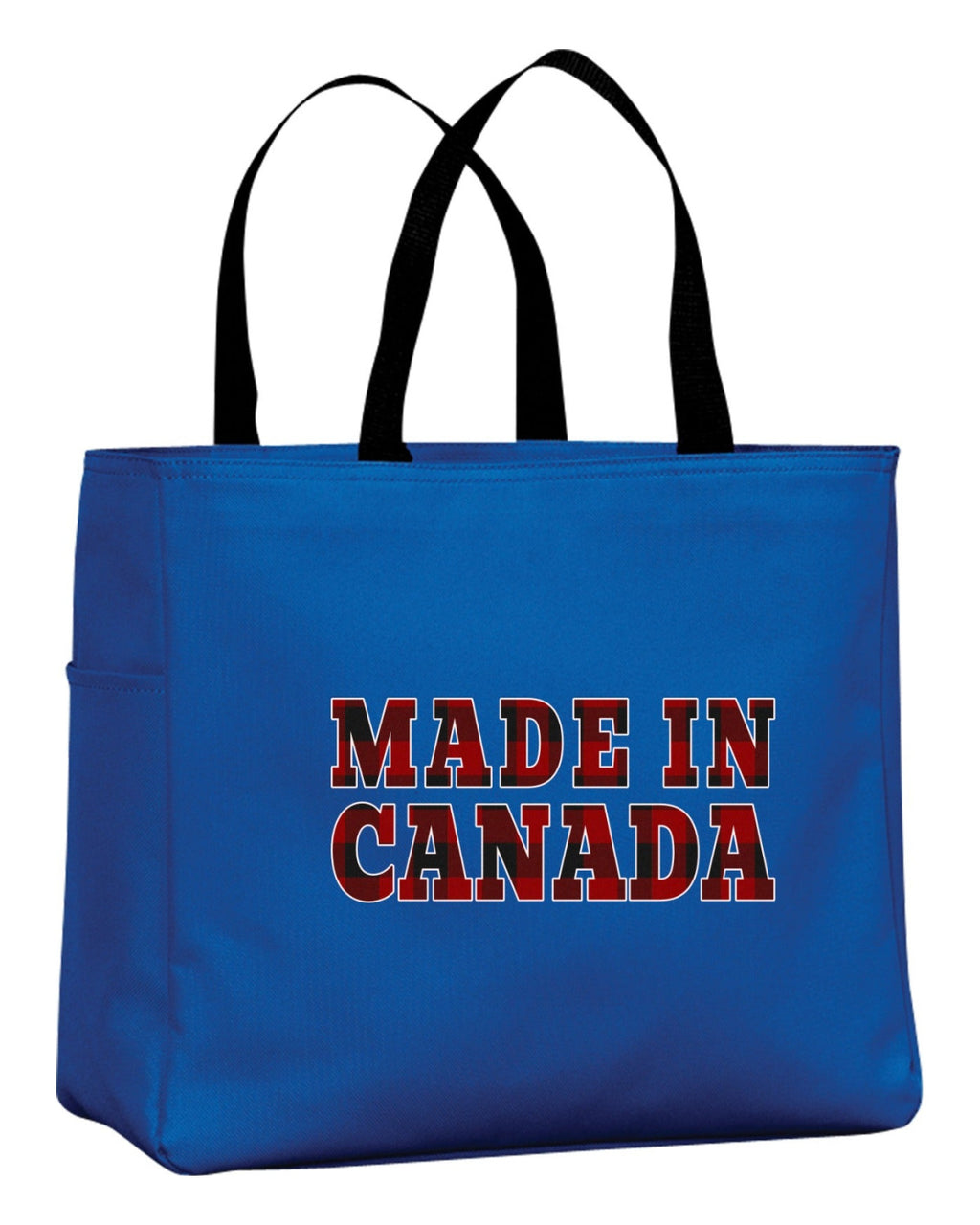 Made In Canada Plaid Background Tote Bag