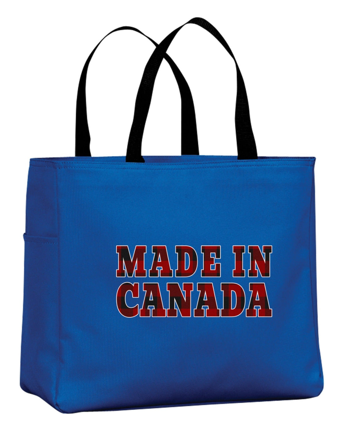 Made In Canada Plaid Background Tote Bag