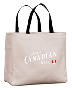 Just A Canadian Girl Heart Flag Tote Bag