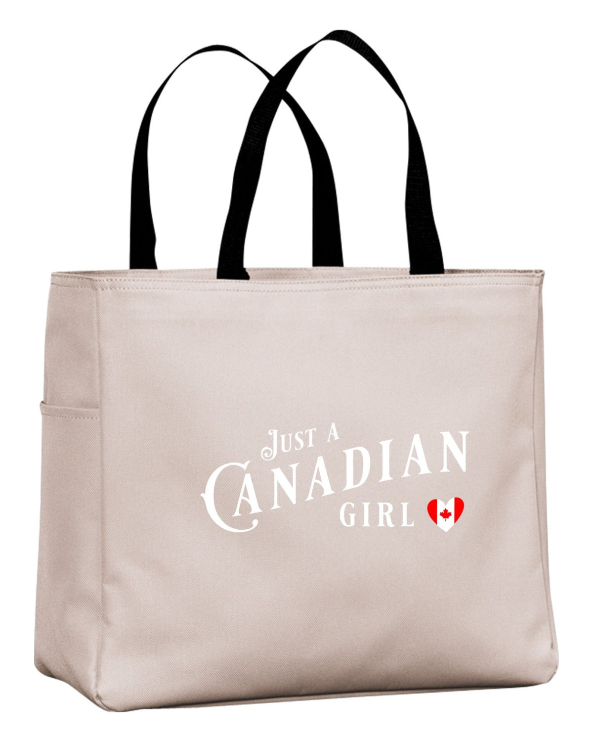 Just A Canadian Girl Heart Flag Tote Bag