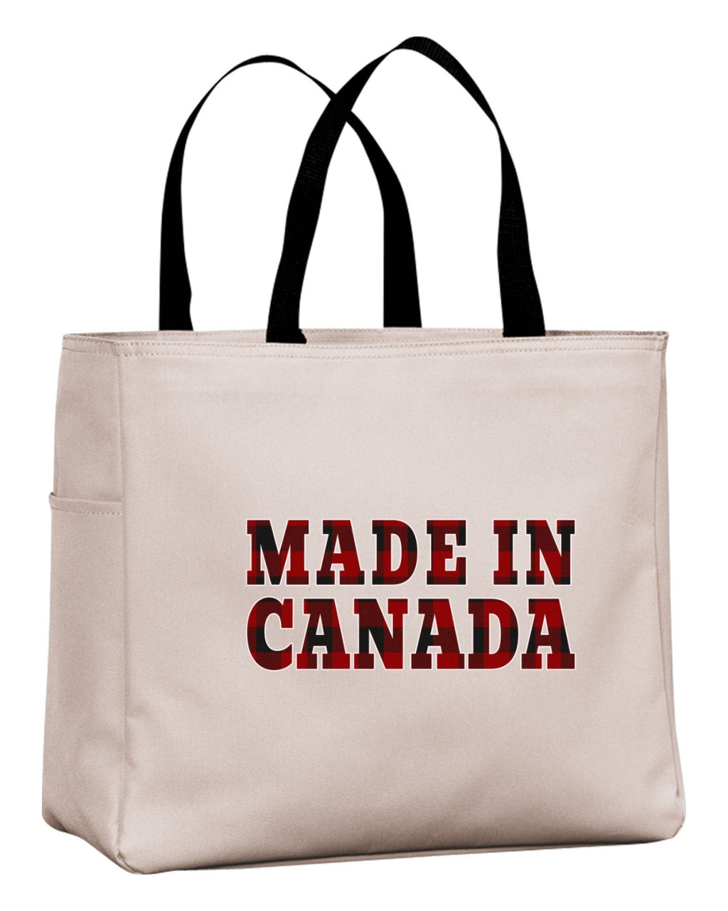Made In Canada Plaid Background Tote Bag