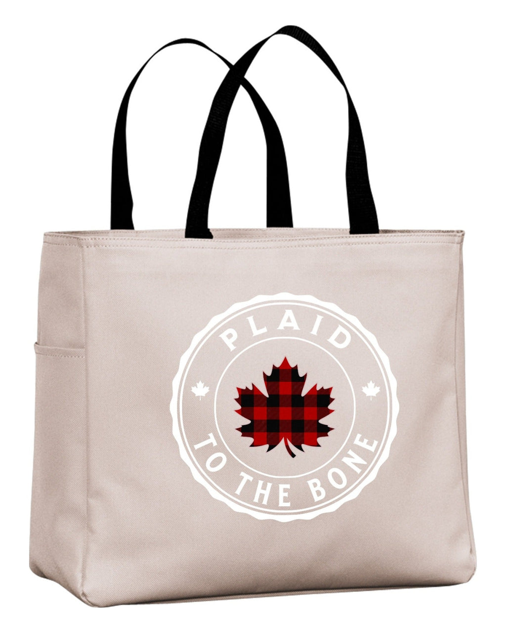 Plaid To The Bone Leaf Tote Bag