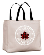 Plaid To The Bone Leaf Tote Bag
