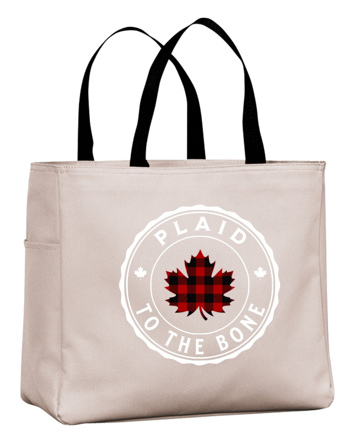 Plaid To The Bone Leaf Tote Bag