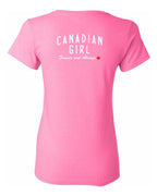 Canadian Girl Forever and Always Left Chest and Back  Women's Tee