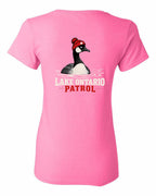 Lake Patrol Left Chest and Back Women's Tee in Azalea Pink - back