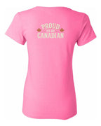 Proud To Be Canadian Sign Left Chest and Back  Women's Tee