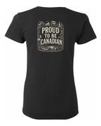 Proud To Be Canadian Folk Left Chest and Back  Women's Tee