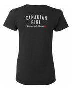 Canadian Girl Forever and Always Left Chest and Back  Women's Tee