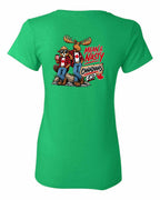 Mean and Nasty New Left Chest and Back Women's Tee in Irish Green - back