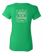 Proud To Be Canadian Folk Left Chest and Back  Women's Tee
